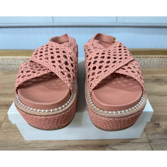 Ulla Johnson Gili Woven Leather Flatform Sandals Sundew Size 9/9.5 US 40 EU NIB - Picture 6 of 16